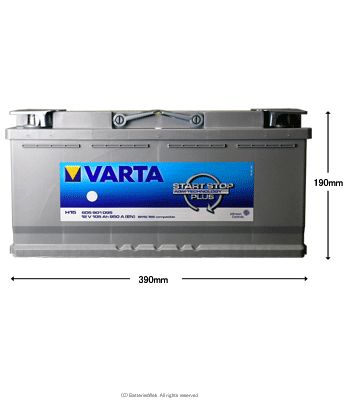 VARTA SILVER Dynamic AGM 605-901-095 サイズ イメージ